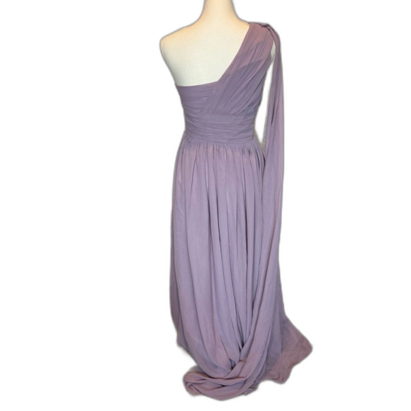 NWOT One Shoulder Formal Dress Prom Bridesmaid Size 2 Lavender Purple Gown - Picture 3 of 8